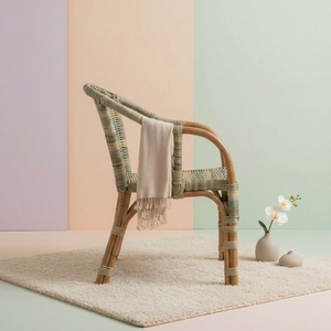 Handmade Weather-Resistant Eco-Friendly Rattan Scandinavian Modern <b>Dining</b> Chair Outdoor Bistro <b>Armchair</b> Garden Seat Wholesale - Product Image 2