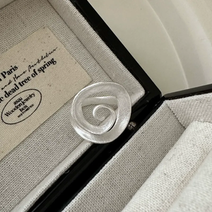 Bague en argent sterling S925, version coréenne, design de niche, blanc brûlé, rétro, simple, élégante et tendance - Product Image 1