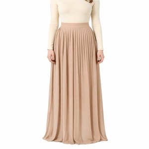 Minifalda Plisada de Gasa para Mujer, Cintura Alta, Elegante, Color Sólido, para Todas las Temporadas, Suave, 100% Poliéster, Diseño Asimétrico de Lujo - Product Image 2