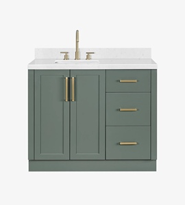 Factory Direct Zacchaeus 42 Inch Bathroom <b>Vanity</b> Cabinet Left Offset Sink Cabinet Only Wholesale Vietnam Factory - Product Image 1