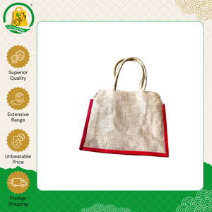 Bolso de compras de yute biodegradable ecológico de alta calidad con cierre de cremallera y estampado completo, última moda. - Product Image 4