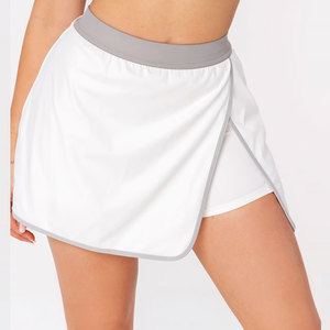 <b>Women's</b> Sporty Tennis Skirt Color Blocked Elastic Waist Mid Waist <b>Skort</b> with Built In Shorts - Product Image 6