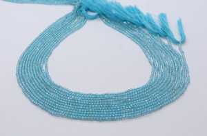 Perles rondes facettées en aquamarine AAA 2 MM, pierres précieuses naturelles en aquamarine bleue, perles rondes facettées en aquamarine de forme ronde - Product Image 6