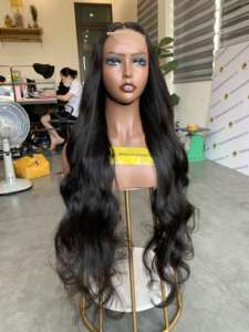 Perruques de fermeture frontale de vague naturelle de luxe 100% Extensions de cheveux humains du Vietnam dans toutes les couleurs Style de cheveux vietnamiens de haute qualité - Product Image 5