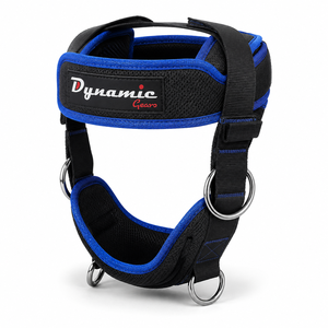 Harnais de cou et de tête en néoprène respirant et léger DYNAMIC GEARS pour la musculation, utilisation en salle de sport, anneaux en D robustes, réglables - Product Image 1