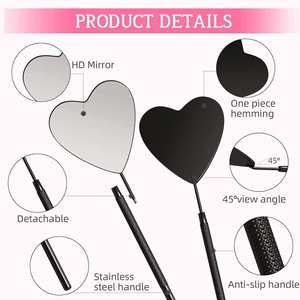Large <b>Square</b> Stainless Steel Single-Sided Silver Finish Eyelash Cosmetic <b>Mirror</b> Lighted for Extensions Lash - Product Image 5