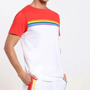 New Arrival Best Selling Color Block Custom Men's Slim Fit Organic Cotton Plain Blank Gym T Shirts With OEM Logo Design - Product Image 4