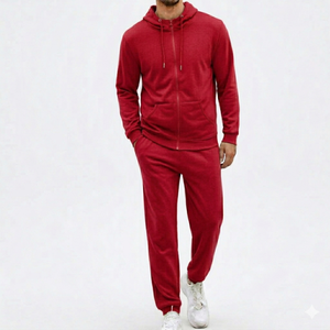 Mens winter hooded sweat <b>suit</b> tracksuit casual athletic plus size cotton blend breathable warm soft comfortable jogging wear - Product Image 2