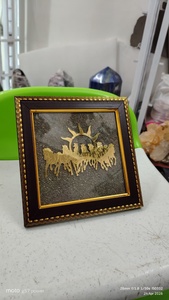 Marco de Fotos Cuadrado de Cristal de Pirita con Grabado Láser del Dios Sol Surya y su Carruaje de 7 Caballos, Decoración Religiosa para el Hogar - Product Image 5