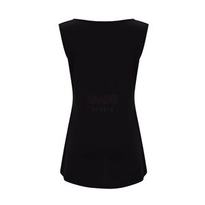 เสื้อกล้ามผู้หญิงสีดำ เสื้อแขนกุดฤดูร้อน เสื้อผ้าฝ้ายพื้นฐาน เสื้อออกกำลังกาย เสื้อสวมใส่สบายๆ เสื้อกล้ามสำหรับใส่ซ้อนกัน โรงงานผลิตเสื้อผ้า OEM - Product Image 4