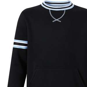 New 2026 Fraternity Style Men's <b>Black</b> Crewneck Sweatshirt Custom Greek Letter Logo Chenille Embroidery Cotton Wholesale Supplier - Product Image 4