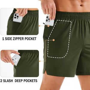 Shorts de sport Hunter Dark Pine personnalisés, résistance industrielle, tissu Ripstop flexible, poche dissimulée pour téléphone, cordon de serrage, shorts de performance - Product Image 3