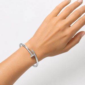 Luxury Stainless Steel Nail Bracelet with Sparkling Rhinestone for Women <b>Wedding</b> Party Jewelry Wholesale - Product Image 5
