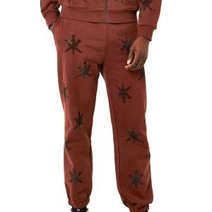 Men's Red Star Print Tracksuit <b>Hoodie</b> Full Zipper Sweatshirt With Side Pockets Casual Autumn Wear 100% Cotton Regular Fit - Product Image 3