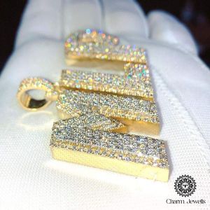 จี้ห้อยคอ Charm_Jewells เงินแท้ 925 ชุบทอง 22k ประดับมอยส์ซาไนต์และไข่มุกน้ำจืดทรงกลม สไตล์ฮิปฮอป สำหรับทั้งชายและหญิง ได้รับการรับรองจาก IGI - Product Image 3