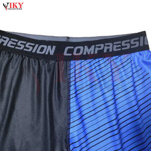 New Arrival <b>Men</b> Blue Black Compression Suit Set Long Sleeve Rash Guard Leggings Graphic Print Custom OEM ODM Sportswear - Product Image 3