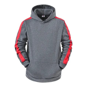 เสื้อฮู้ดผู้ชายสีแดง ทรงปกติ สีพื้น สไตล์ลำลอง สตรีทแวร์ ปักลาย มีกระเป๋า ผ้าฝ้าย 100% เฟรนช์เทอร์รี่ - Product Image 6