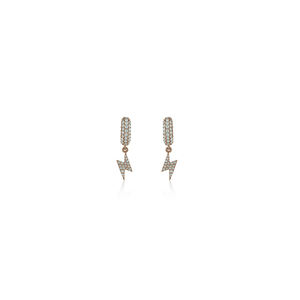 Boucles d'oreilles Thunder Light Rose Gold entièrement serties de diamants en moissanite sur argent 925 pour tous les âges - Product Image 4