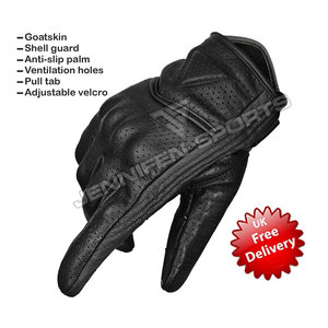 Guantes de Motociclismo Negros de Cuero Genuino para Carreras, Guantes Blancos para Motocicleta con Protección de Nudillos para Hombre, Verano e Invierno - Product Image 3
