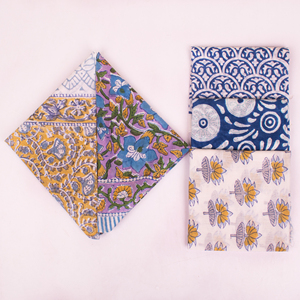 Multi-colour Handmade Block Printed Cotton Bandana Eco-Friendly <b>Tie</b> <b>Back</b> Head Wrap Stylish Unisex Square Scarf Organic Neck - Product Image 5