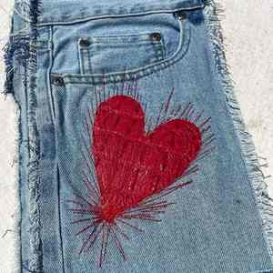 Jeans en denim noir ciré personnalisé DENIM, coupe évasée, empilés, pour hommes - Product Image 5