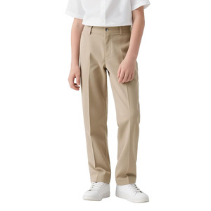 Pantalon chino en twill à taille ajustable pour enfants, uniforme scolaire, pantalon de golf pour garçons, 4 poches, pantalon habillé - Product Image 1