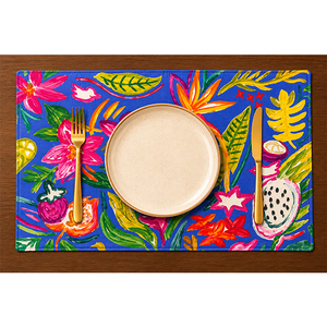Set de table en coton premium avec imprimé floral et botanique tropical coloré |   Nappe de table imprimée vibrante pour la maison - Product Image 1