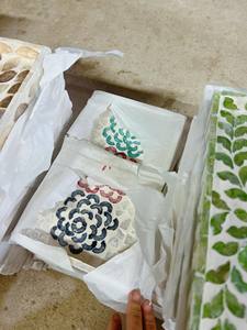 Panier de rangement alimentaire moderne en rotin naturel, motif feuille verte, écologique, multifonctionnel, empilable, décoration d'intérieur - Product Image 3