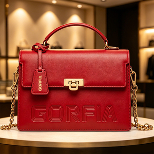 Borsa a Tracolla Strutturata con Manico, Grigio Tortora, con Tracolla a Catena, Chiusura Dorata, Borsa Boxy per Donne - Product Image 6