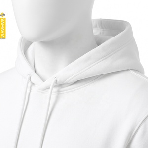 <b>Men's</b> White Hooded Sweatshirt Regular Fit Cotton French Terry Casual <b>Pullover</b> with Pocket Autumn Wear - Product Image 5