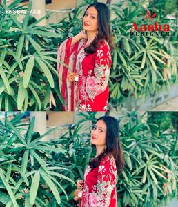Increíble Variedad de Colores, Nuevo Conjunto de Salwar y Dupatta de Algodón con Parches Estampados y Bordados, Semi-cosido, Venta al Por Mayor - Product Image 3