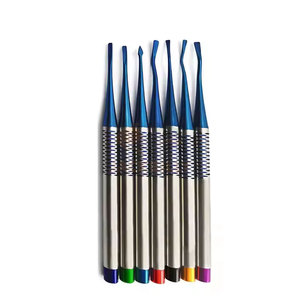 Kit d'élévateurs luxateurs dentaires PDL à pointe micro-serrillée, en acier inoxydable bleu, pour extraction dentaire, instrument chirurgical de qualité supérieure - Product Image 1