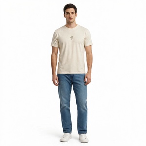 Camiseta de Punto Estampada para Hombre, Manga Corta, Cuello Redondo, 100% Algodón, Diseño Personalizado, Transpirable, Antiarrugas, Ecológica, BD - Product Image 5
