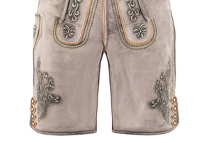 Lederhosen Bávaros de Diseño Nuevo y Elegante al por Mayor, Pantalones Cortos de Cuero Genuino para Hombre con Tirantes, Atuendo Alemán - Product Image 3