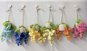 Flor de ganchillo hecha a mano, plantas en maceta, flores artificiales para siempre, regalo para un amigo, perfecto para decoraciones del hogar, OEM hecho en Vietnam - Product Image 3