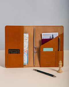 Soft Genuine <b>Leather</b> Luxury <b>Notebook</b> Cover Case A5 Journal Sleeve Protection Smell Proof <b>Refillable</b> Holder for Daily Writing - Product Image 5