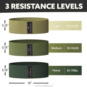 Bandes de résistance personnalisables pour l'exercice, en tissu de coton, pour le fitness et le renforcement des fessiers, type Hip Circle Band - Product Image 3