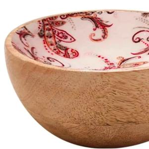 Bol à salade en verre transparent avec support en bois d'acacia, bol à fruits et desserts, vente en gros, bol en bois fait main, directement de l'usine - Product Image 1