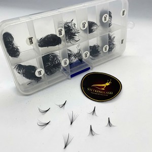 Extensions de cils en cheveux synthétiques de qualité supérieure, effet volume naturel, longueur mixte 5D 7D 9D, logo personnalisé, courbures CC/D/DD/M/L, vente en gros - Product Image 5