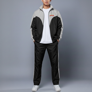 Custom Winter Hooded Solid Windbreaker Men's Tracksuit Hip Hop Custom Screen Printed Logo Streetwear <b>Waterproof</b> Jogger Jacket - Product Image 1