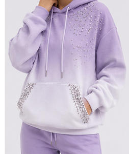 Sudadera con Capucha Personalizada para Mujer, Transpirable, de Poliéster/Algodón, Resistente al Viento, con Pedrería, de Alta Calidad, con el Mejor Diseño - Product Image 3