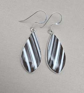 Pendientes de Ágata, Piedras Preciosas Naturales con Rayas Blancas y Negras, Joyería Hecha a Mano, Plata de Ley 925, Venta al por Mayor - Product Image 5