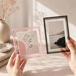 Clear Acrylic <b>4</b> Color Rectangle <b>Photo</b> <b>Frame</b> UV Printing Shatterproof Waterproof Free Standing Horizontal Tabletop Display Modern - Product Image 5