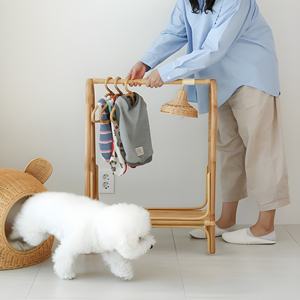 Porte-vêtements en rotin naturel, accessoires de rangement pour la maison, supports de vêtements sur pied - Product Image 4