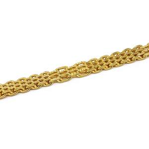 สร้อยข้อมือเชื่อมหลายเส้นชุบทอง14K 18K 24K เครื่องประดับแฟชั่นตะขอเกี่ยว S-Hook ทองเหลืองสำหรับผู้ชาย - Product Image 2