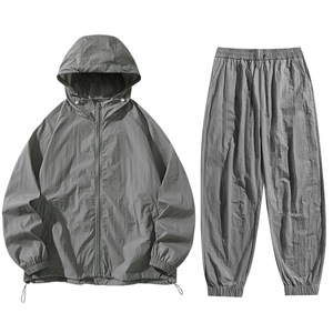 Nouvelle veste coupe-vent décontractée style survêtement, très populaire, en tissu nylon coupe-vent, avec cordon de serrage, respirante et à capuche réversible - Product Image 1