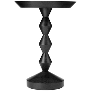 Stylish Black Wood Coffee <b>Table</b> With Geometric Base Design <b>For</b> Living Room Furniture Decorative Side <b>Table</b> On <b>Sale</b> - Product Image 1