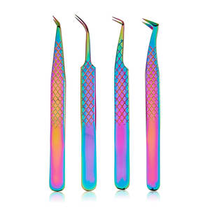 Pince à épiler professionnelle en acier inoxydable de haute qualité pour extensions de cils, avec logo personnalisé et pointe ajustable - Product Image 1