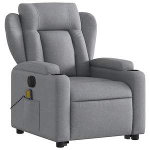 Fauteuil de massage électrique gris clair avec fonction de levage - Product Image 3