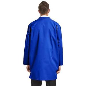 เสื้อกาวน์สีน้ำเงินแบบยูนิเซ็กซ์สำหรับโรงพยาบาล ผ้าโพลีเอสเตอร์ทอ 100% พร้อมตรวจจับรอยขาด สามารถสั่งทำโลโก้ได้ - Product Image 2